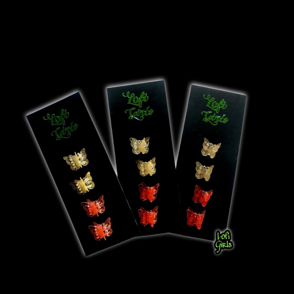 Butterfly Y2K Lofi Girls 2000’s Hair Clip Set Of 4